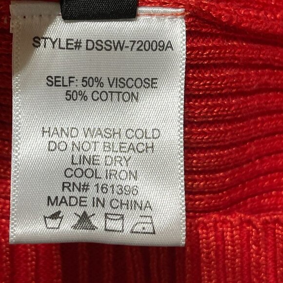 Follow The Sun Ribbed Puff Sleeve One Shoulder Red Size S Small - Picture 6 of 6